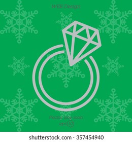 Web line icon. Diamond ring.