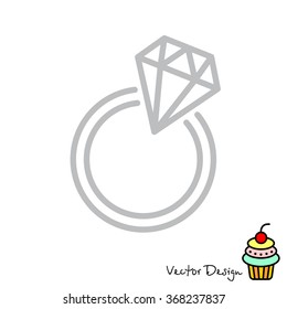 Web line icon. Diamond ring.