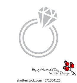 Web line icon. Diamond ring.