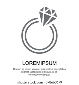 Web line icon. Diamond ring.