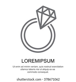 Web line icon. Diamond ring.