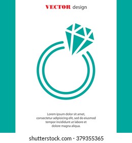 Web line icon. Diamond ring.