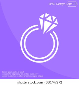 Web line icon. Diamond ring.