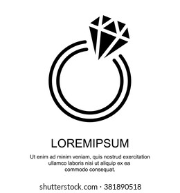 Web line icon. Diamond ring.