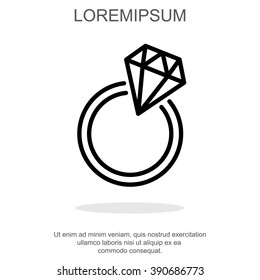 Web line icon. Diamond ring.