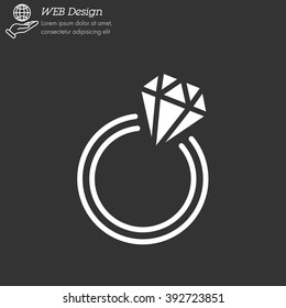 Web line icon. Diamond ring.
