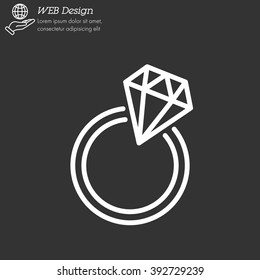 Web line icon. Diamond ring.
