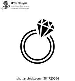 Web line icon. Diamond ring.