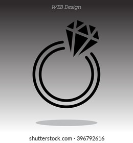 Web line icon. Diamond ring.