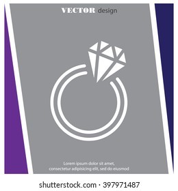 Web line icon. Diamond ring.