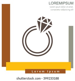 Web line icon. Diamond ring.