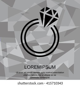 Web line icon. Diamond ring.