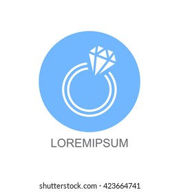 Web line icon. Diamond ring.