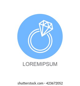 Web line icon. Diamond ring.