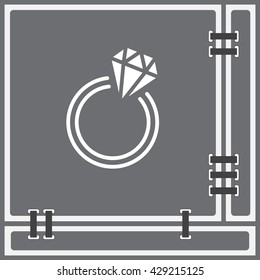 Web line icon. Diamond ring.