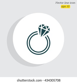 Web line icon. Diamond ring.