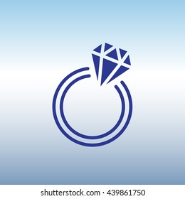Web line icon. Diamond ring.