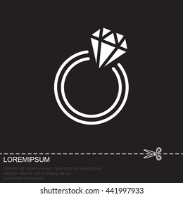 Web line icon. Diamond ring.