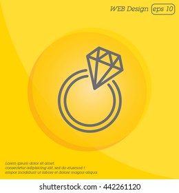 Web line icon. Diamond ring.