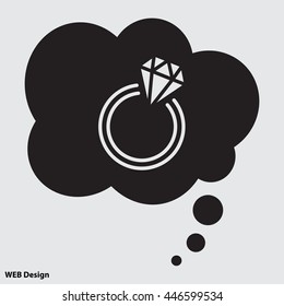 Web line icon. Diamond ring.