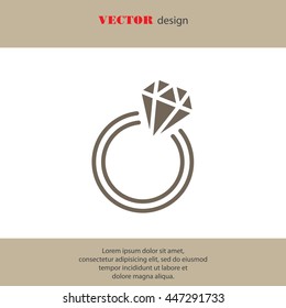 Web line icon. Diamond ring.