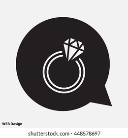 Web line icon. Diamond ring.