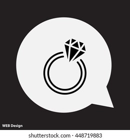 Web line icon. Diamond ring.