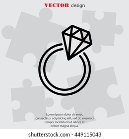 Web line icon. Diamond ring.