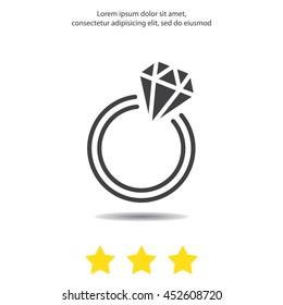 Web line icon. Diamond ring.