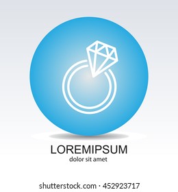 Web line icon. Diamond ring.