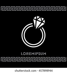 Web line icon. Diamond ring.