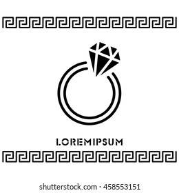 Web line icon. Diamond ring.