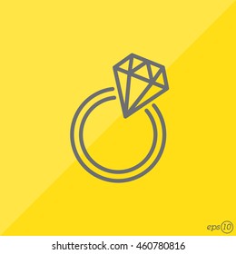 Web line icon. Diamond ring.