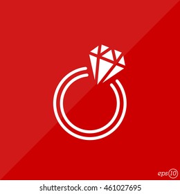 Web line icon. Diamond ring.