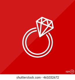 Web line icon. Diamond ring.