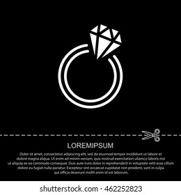 Web line icon. Diamond ring.