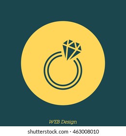 Web line icon. Diamond ring.