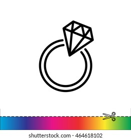 Web line icon. Diamond ring.