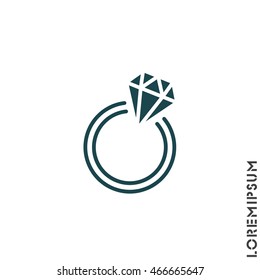 Web line icon. Diamond ring.