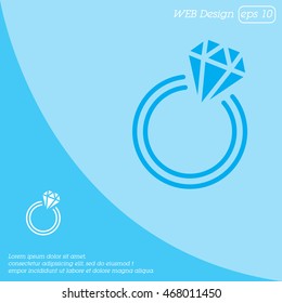 Web line icon. Diamond ring.
