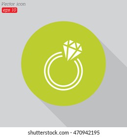Web line icon. Diamond ring.
