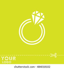 Web line icon. Diamond ring.