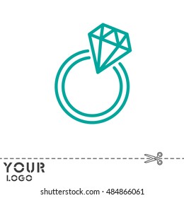 Web line icon. Diamond ring.