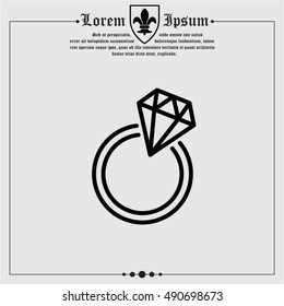 Web line icon. Diamond ring.