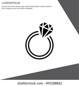 Web line icon. Diamond ring.