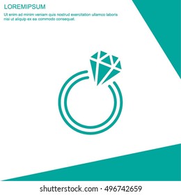 Web line icon. Diamond ring.