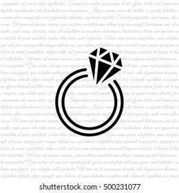 Web line icon. Diamond ring.