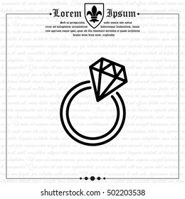 Web line icon. Diamond ring.