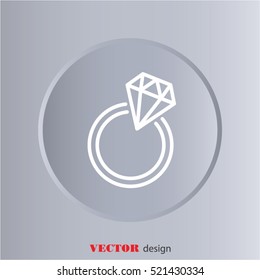 Web line icon. Diamond ring.