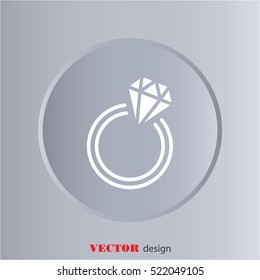 Web line icon. Diamond ring.